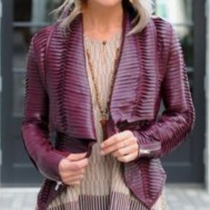 C. Luce Vegan Leather Jacket Oxblood Size M